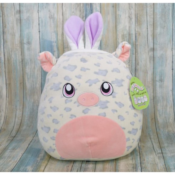 Squishmallows 12” Rosie the Spotted Pig with Bunny Ears Easter Exclusive 2021 - Picture 1 of 9